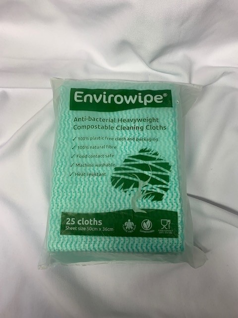 Enivrowipe anti-bacterial heavyweight compostable cleaning cloths