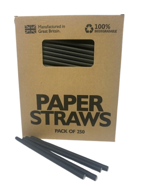 Black cocktail paper straws