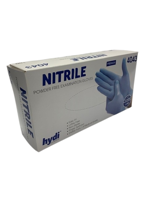 Nitrile blue powder free gloves