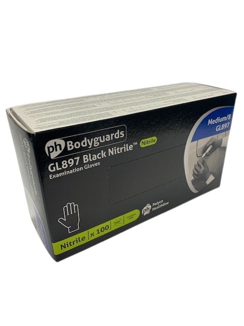 black nitrile powder free gloves