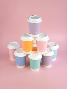 Vegware feel good pastel coffee cups