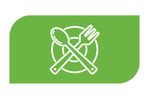 Eco-friendly catering supplies icon